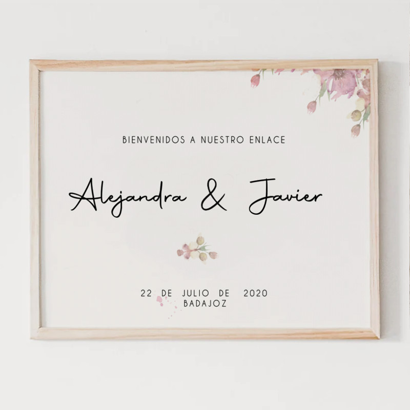 Cartel bienvenida boda. Bella flor - Imagen 2