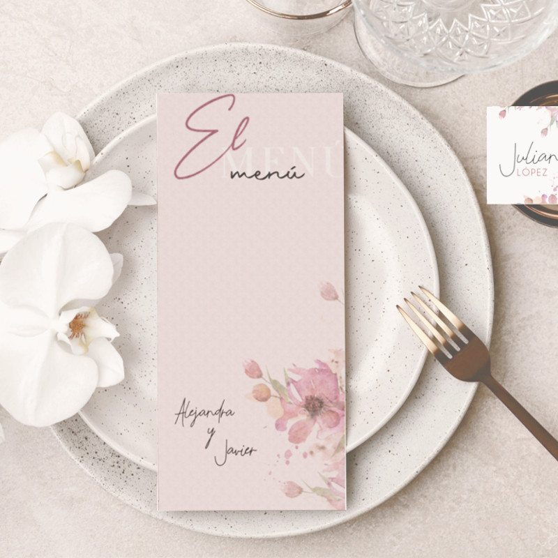 Menu-de-boda-coleccion-ilustrada-papeleria-de-boda-muestras-menu-bella Planificador semanal panorámico a todo color de la marca Mundo Inventado.