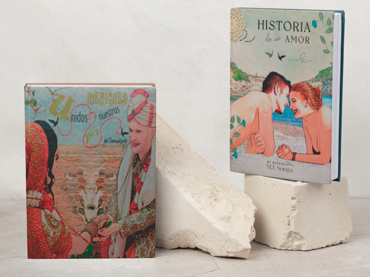 Ejemplo de cuentos personalizados para parejas diseñados y creados por la marca de cuentos Mundo Inventado