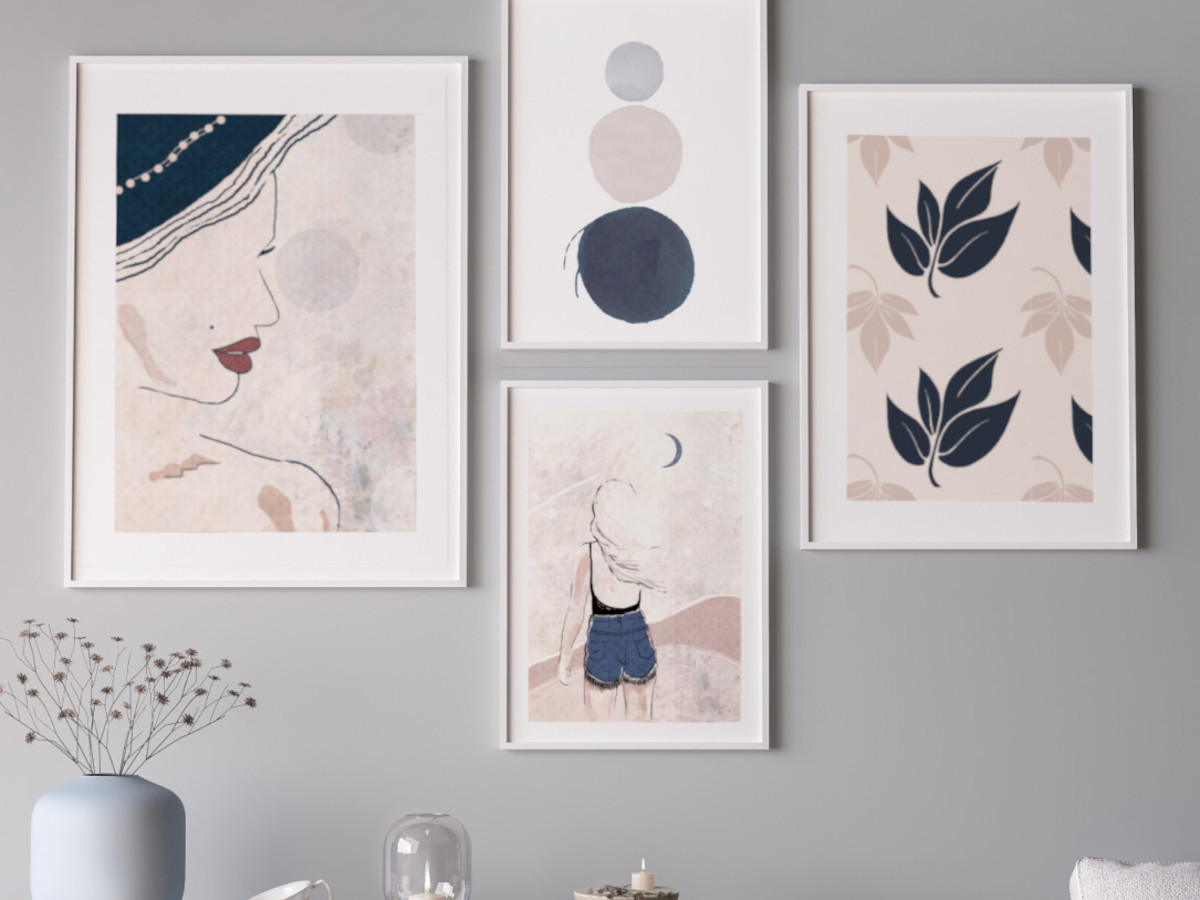 Cuadros decorativos creados por Mundo Inventado usado para ejemplificar el concepto de Gallery wall