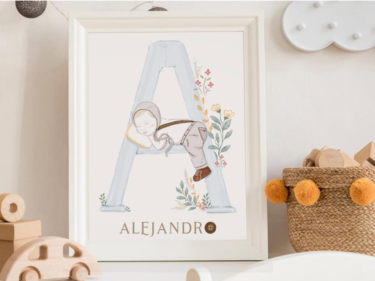 Ilustración a medida para una habitación infantil Ilustración a medida, creada por Mundo Inventado, decorando un dormitorio infantil.