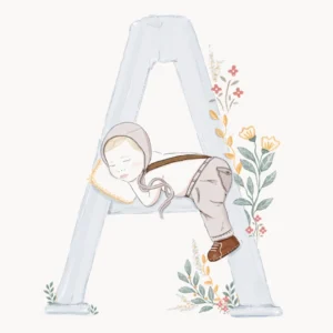 Ilustraciones personalizadas para bebés inspirada en letras