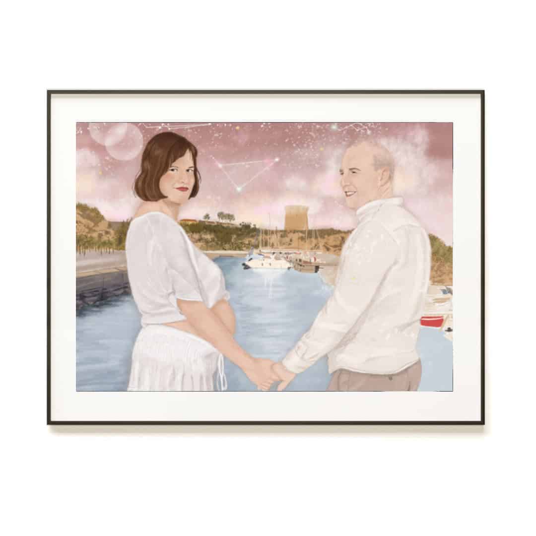 RETRATO DE PAREJAS PERSONALIZADO · DORIS · DAME TU MANO