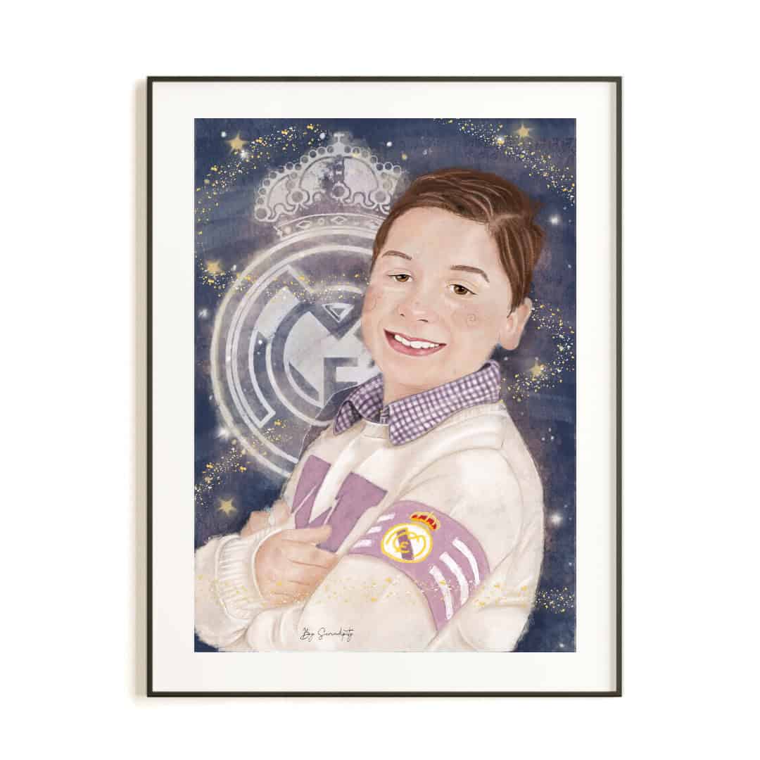 RETRATO PERSONALIZADO INFANTIL· AMPOR POR EL REAL MADRID