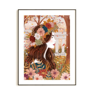 Lámina artística mujer. Diosa del Otoño