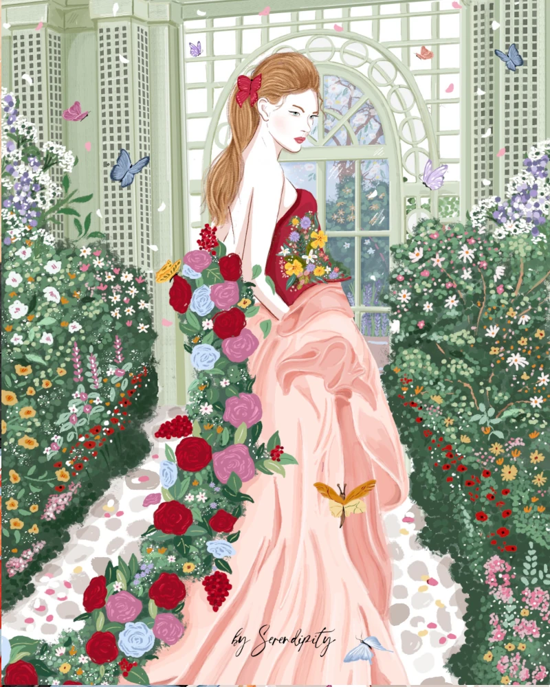 ILUSTRACION ARTE Y MODA-DIOSA PRIMAVERA