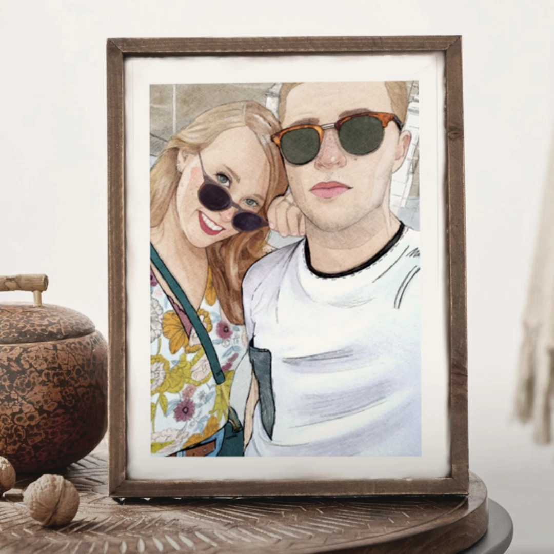 Ilustraciones personalizadas familiares inspirada en el amor entre hermanos. Diseño Mundo Inventado