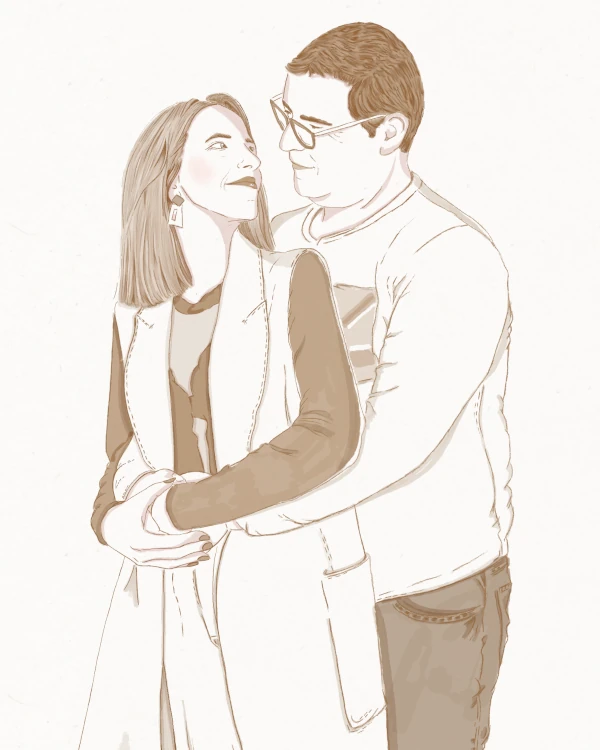 Las ilustraciones personalizadas para parejas son un detalle memorable en las bodas