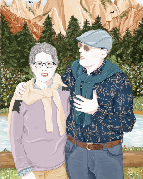 los retratos personalizados de parejas son un detalle único en los aniversarios