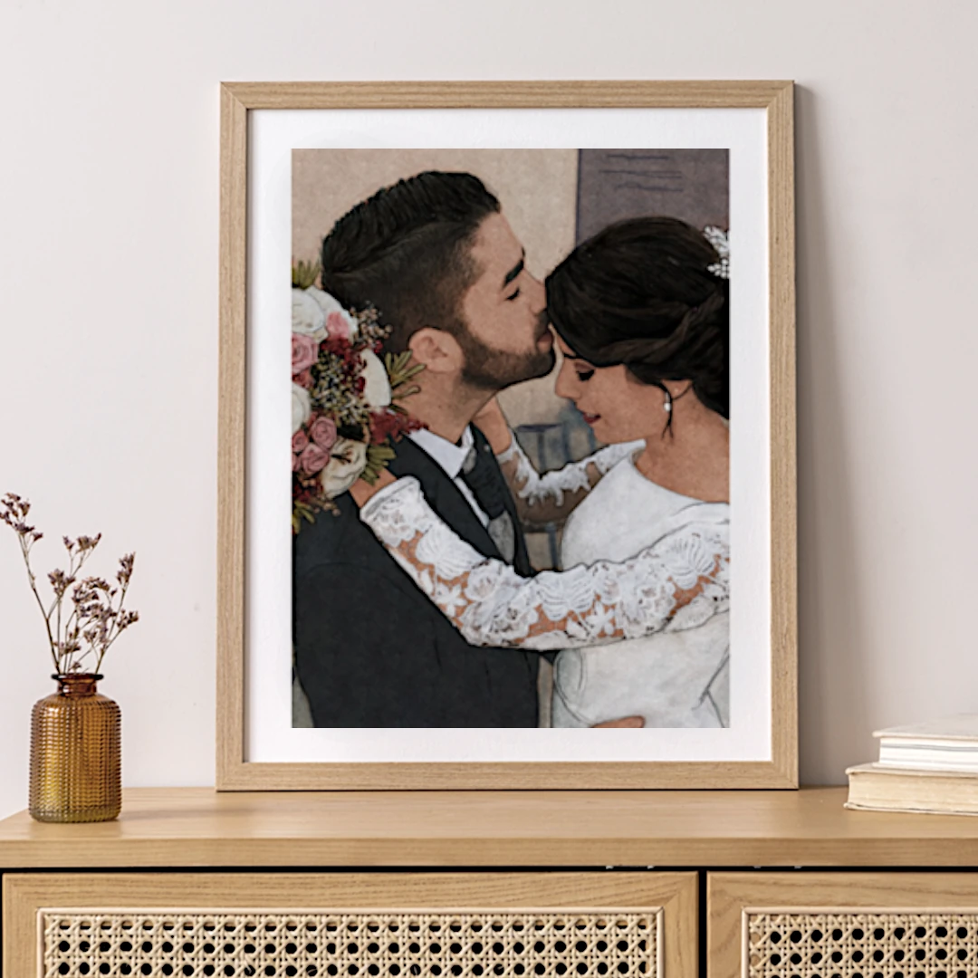 ilustraciones personalizadas para parejas, un regalo especial para bodas. Diseño Mundo Inventado