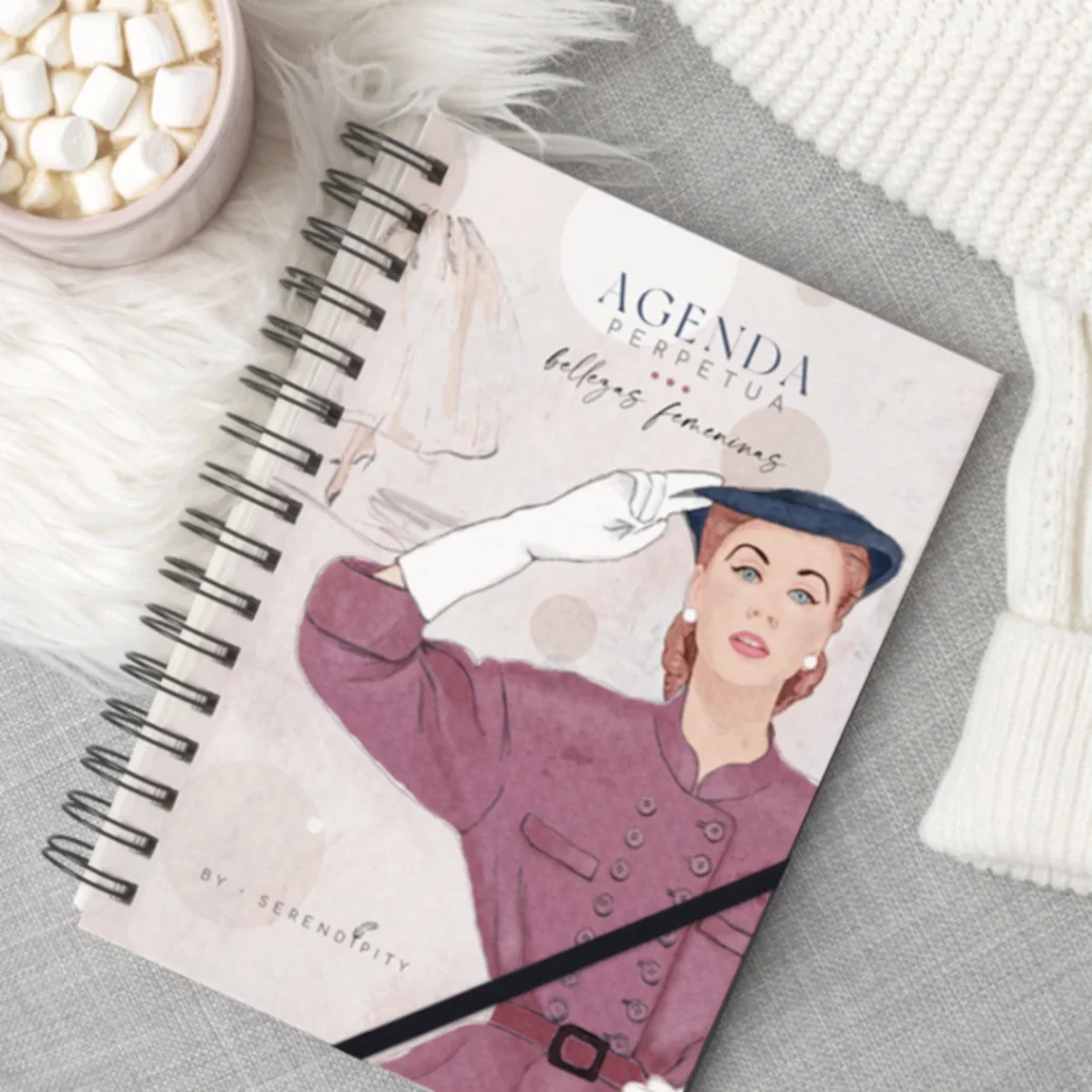 Portada de las agendas perpetuas "Bellezas femeninas" de Mundo Inventado