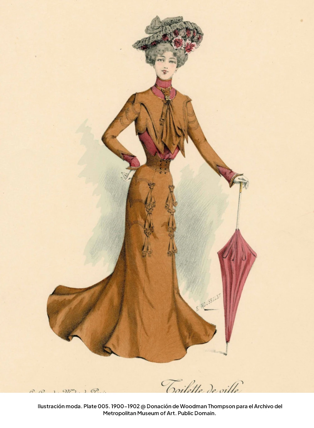 Ilustración que muestra la moda femenina a comienzos del siglo XX